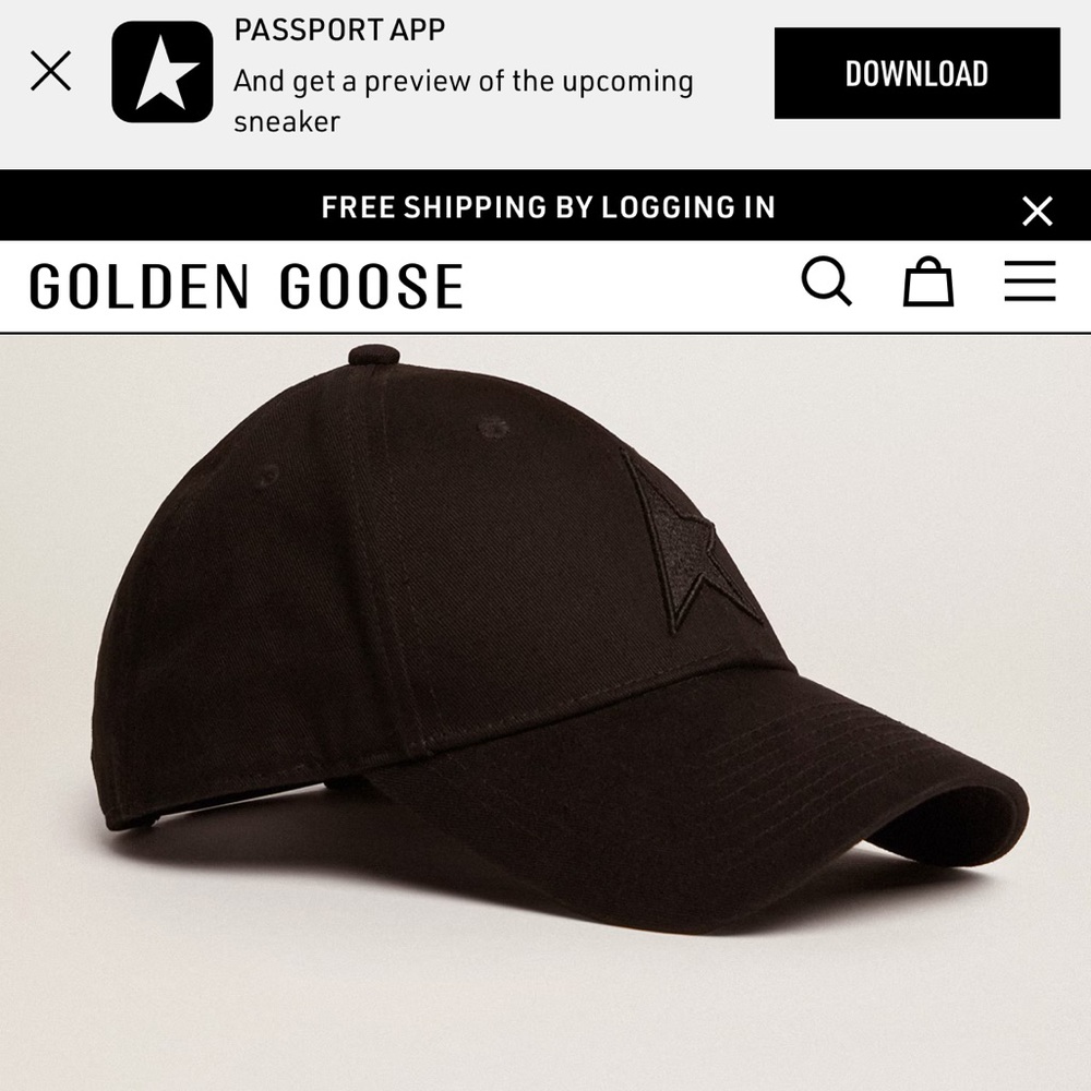 Golden Goose Black Baseball Cap with Star Detail
